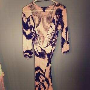 Black & White Wrap Dress